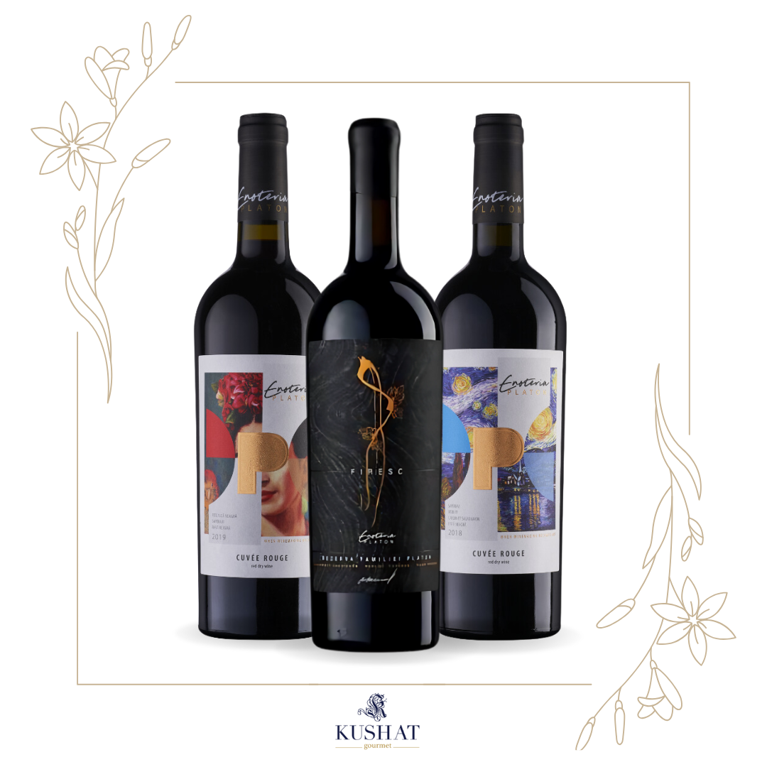 Pachet cadou cu vin și delicatese Kushat